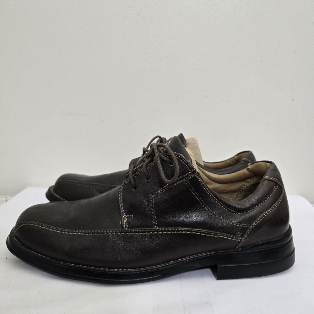 ralph lauren CHAPS size 9 Brown Leather Stitched Casual Classic‎ Derby Shoes